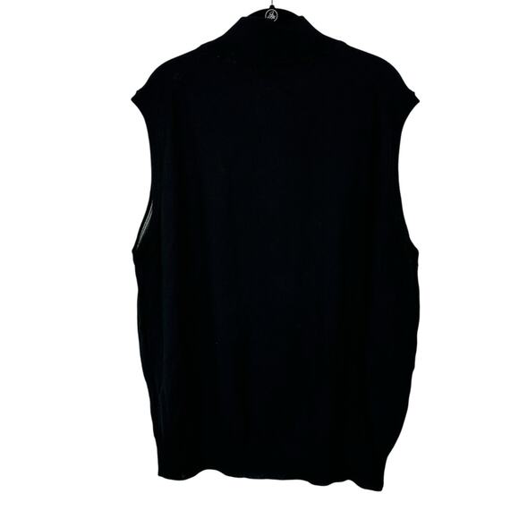 Williams Kent Sweater Mens XL Italian Merino Wool Black 1/4 Zip Vest Golf Preppy - Picture 2 of 11